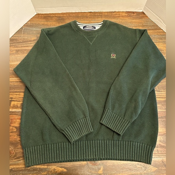 Tommy Hilfiger Other - Tommy Hilfiger Hunter Green 100% Cotton Vintage Heavy Sweater XL